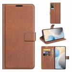 For vivo X60 Retro Calf Pattern Buckle Horizontal Flip Leather Case with Holder & Card Slots & Wallet(Light Brown)