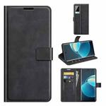 For vivo X60 Pro Retro Calf Pattern Buckle Horizontal Flip Leather Case with Holder & Card Slots & Wallet(Black)