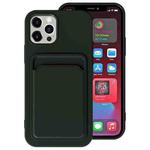 For iPhone 12 Pro Max TPU + Flannel Lining Shockproof  Case with Card Slots(Green)