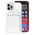 For iPhone 11 TPU + Flannel Lining Shockproof  Case with Card Slots (White)