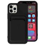 For iPhone 11 Pro TPU + Flannel Lining Shockproof  Case with Card Slots (Black)