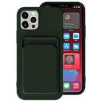 For iPhone 11 Pro TPU + Flannel Lining Shockproof  Case with Card Slots (Green)