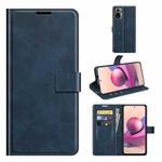 For Xiaomi Redmi Note 10 4G /Redmi Note 10S Retro Calf Pattern Buckle Horizontal Flip Leather Case with Holder & Card Slots & Wallet(Blue)