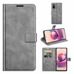 For Xiaomi Redmi Note 10 4G /Redmi Note 10S Retro Calf Pattern Buckle Horizontal Flip Leather Case with Holder & Card Slots & Wallet(Grey)