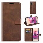 For Xiaomi Redmi Note 10 4G /Redmi Note 10S Retro Calf Pattern Buckle Horizontal Flip Leather Case with Holder & Card Slots & Wallet(Dark Brown)