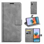 For Xiaomi Redmi Note 10 Pro Retro Calf Pattern Buckle Horizontal Flip Leather Case with Holder & Card Slots & Wallet(Grey)