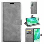 For OnePlus 9 Pro Retro Calf Pattern Buckle Horizontal Flip Leather Case with Holder & Card Slots & Wallet(Grey)