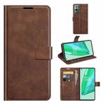 For OnePlus 9 Pro Retro Calf Pattern Buckle Horizontal Flip Leather Case with Holder & Card Slots & Wallet(Dark Brown)