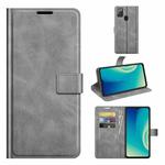 For ZTE Blade A7S 2020 Retro Calf Pattern Buckle Horizontal Flip Leather Case with Holder & Card Slots & Wallet(Grey)