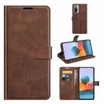 For Redmi Note 10 Pro Max Retro Calf Pattern Buckle Horizontal Flip Leather Case with Holder & Card Slots & Wallet(Dark Brown)
