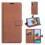 For Redmi Note 10 Pro Max Retro Calf Pattern Buckle Horizontal Flip Leather Case with Holder & Card Slots & Wallet(Light Brown)