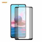 For Redmi Note 10 / Note 10S 5 PCS ENKAY Hat-Prince Full Glue 0.26mm 9H 2.5D Tempered Glass Full Coverage Film