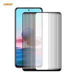 For Redmi Note 10 / Note 10S 10 PCS ENKAY Hat-Prince Full Glue 0.26mm 9H 2.5D Tempered Glass Full Coverage Film