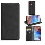 For Motorola Moto E7 Power Retro-skin Business Magnetic Suction Leather Case with Holder & Card Slots & Wallet(Black)