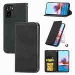 For Xiaomi Redmi Note 10 4G Retro Skin Feel Business Magnetic Horizontal Flip Leather Case with Holder & Card Slots & Wallet & Photo Frame(Black)