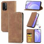 For Xiaomi Redmi Note 9 4G Retro Skin Feel Business Magnetic Horizontal Flip Leather Case with Holder & Card Slots & Wallet & Photo Frame(Brown)