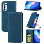 For OPPO Reno5 Pro 5G Retro Skin Feel Business Magnetic Horizontal Flip Leather Case with Holder & Card Slots & Wallet & Photo Frame(Blue)