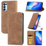 For OPPO Reno5 Pro 5G Retro Skin Feel Business Magnetic Horizontal Flip Leather Case with Holder & Card Slots & Wallet & Photo Frame(Brown)
