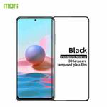 For Xiaomi Redmi Note10 MOFI 9H 3D Explosion-proof Curved Screen Tempered Glass Film(Black)