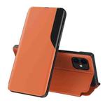 For OPPO Find X3 / Find X3 Pro Side Display  Shockproof Horizontal Flip Leather Case with Holder(Orange)
