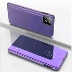 For OPPO Find X3 / Find X3 Pro Plated Mirror Horizontal Flip Leather Case with Holder(Purple Blue)