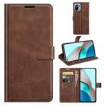 For Xiaomi Mi 11 Lite 4G / 5G Retro Calf Pattern Buckle Horizontal Flip Leather Case with Holder & Card Slots & Wallet(Dark Brown)