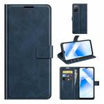 For OPPO A55 5G Retro Calf Pattern Buckle Horizontal Flip Leather Case with Holder & Card Slots & Wallet(Blue)