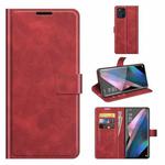 For OPPO Find X3 Pro / Find X3 Retro Calf Pattern Buckle Horizontal Flip Leather Case with Holder & Card Slots & Wallet(Red)