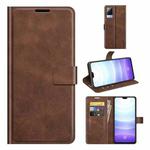 For vivo S9 Retro Calf Pattern Buckle Horizontal Flip Leather Case with Holder & Card Slots & Wallet(Dark Brown)