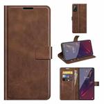 For Wiko Power U20 Retro Calf Pattern Buckle Horizontal Flip Leather Case with Holder & Card Slots & Wallet(Dark Brown)