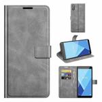 For Wiko Y51 / Sunny 5 lite Retro Calf Pattern Buckle Horizontal Flip Leather Case with Holder & Card Slots & Wallet(Grey)