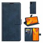 For Wiko Y62 Retro Calf Pattern Buckle Horizontal Flip Leather Case with Holder & Card Slots & Wallet(Blue)