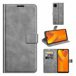 For Wiko Y62 Retro Calf Pattern Buckle Horizontal Flip Leather Case with Holder & Card Slots & Wallet(Grey)