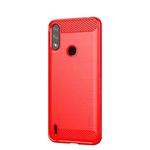 For Motorola Moto E7 Power MOFI Gentleness Series Brushed Texture Carbon Fiber Soft TPU Case(Red)