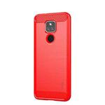 For Motorola Moto G Play 2021 MOFI Gentleness Series Brushed Texture Carbon Fiber Soft TPU Case(Red)