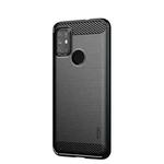 For Motorola Moto G10 / G30 MOFI Gentleness Series Brushed Texture Carbon Fiber Soft TPU Case(Black)