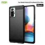 For Xiaomi Redmi Note 10 Pro / Note 10 Pro Max MOFI Gentleness Series Brushed Texture Carbon Fiber Soft TPU Case(Black)