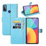 For Alcatel 1L 2021 Litchi Texture Horizontal Flip Protective Case with Holder & Card Slots & Wallet(Blue)