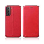 For Samsung Galaxy S21+ 5G Retro Texture Magnetic Leather Case with Card Slot & Holder(Red)