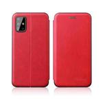 For Samsung Galaxy A42 5G ntegrated Electricity Pressing Retro Texture Magnetic TPU+PU Leather Case with Card Slot & Holder(Red)