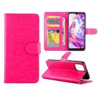 For vivo Y31S/Y52S/IQOO U3 5G Crazy Horse Texture Leather Horizontal Flip Protective Case with Holder & Card Slots & Wallet & Photo Frame(Rose Red)