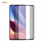 For Xiaomi Poco F3 5 PCS ENKAY Hat-Prince Full Glue 0.26mm 9H 2.5D Tempered Glass Full Coverage Film