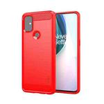 For OnePlus Nord N10 5G MOFI Gentleness Series Brushed Texture Carbon Fiber Soft TPU Case(Red)