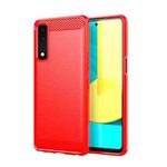 For LG Stylo 7 5G MOFI Gentleness Series Brushed Texture Carbon Fiber Soft TPU Case(Red)