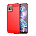 For OPPO Realme 8 / 8 Pro MOFI Gentleness Series Brushed Texture Carbon Fiber Soft TPU Case(Red)