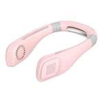 Hand Free Mini USB Neck Fan - Rechargeable Portable Headphone Design Wearable Neckband Fan, 3 Level Air Flow, 360 Degree Free Rotation Perfect for Sports, Office and Outdoor(Pink)