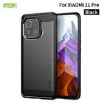For Xiaomi Mi 11 Pro MOFI Gentleness Series Brushed Texture Carbon Fiber Soft TPU Case(Black)