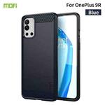 For OnePlus 9R MOFI Gentleness Series Brushed Texture Carbon Fiber Soft TPU Case(Blue)