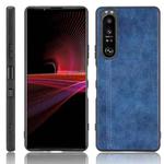 For Sony Xperia 1 III Shockproof Sewing Cow Pattern Skin PC + PU + TPU Case(Blue)