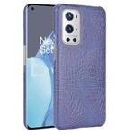 For OnePlus 9 Pro Shockproof Crocodile Texture PC + PU Case(Blue)